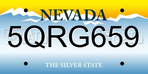 5QRG659 Nevada License Plate