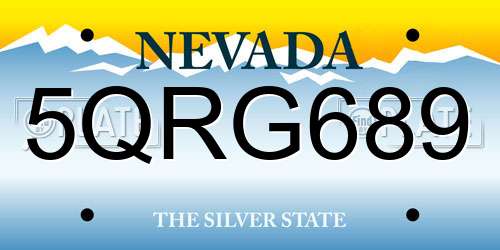5QRG689 Nevada License Plate