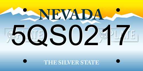 5QS0217 Nevada License Plate