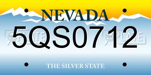 5QS0712 Nevada License Plate