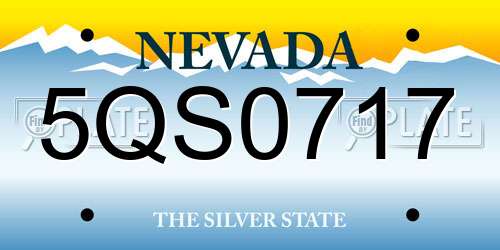 5QS0717 Nevada License Plate