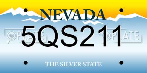 5QS211 Nevada License Plate