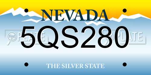 5QS280 Nevada License Plate
