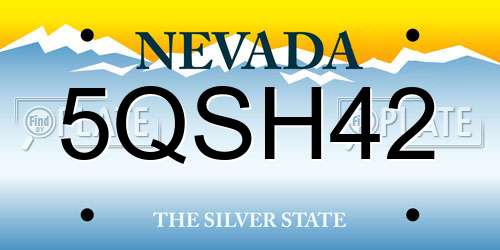 5QSH42 Nevada License Plate