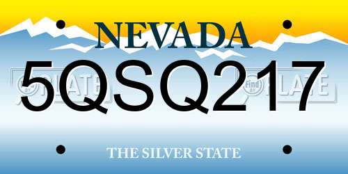 5QSQ217 Nevada License Plate