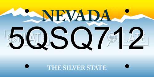5QSQ712 Nevada License Plate