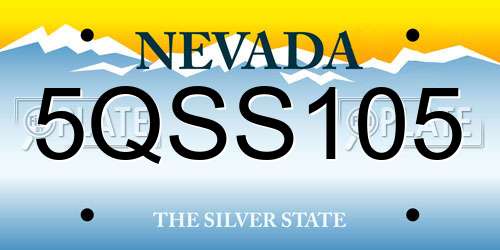 5QSS105 Nevada License Plate