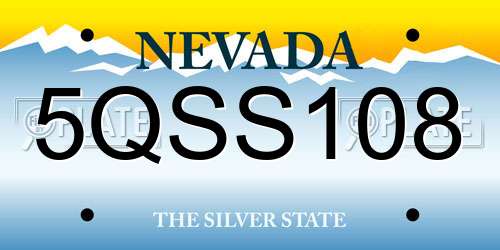 5QSS108 Nevada License Plate