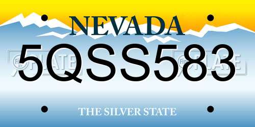 5QSS583 Nevada License Plate