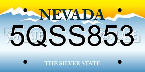 5QSS853 Nevada License Plate