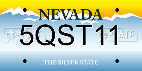 5QST11 Nevada License Plate