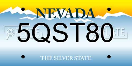 5QST80 Nevada License Plate