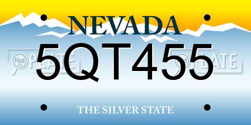 5QT455 Nevada License Plate