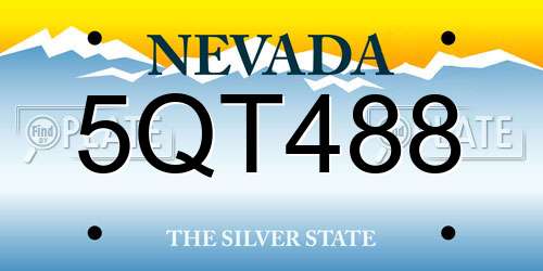 5QT488 Nevada License Plate