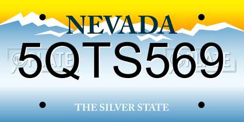 5QTS569 Nevada License Plate