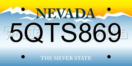 5QTS869 Nevada License Plate