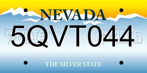 5QVT044 Nevada License Plate