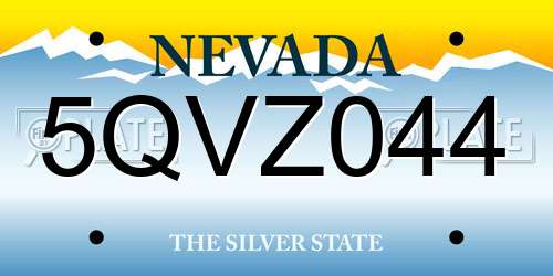 5QVZ044 Nevada License Plate