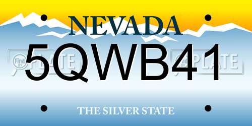 5QWB41 Nevada License Plate