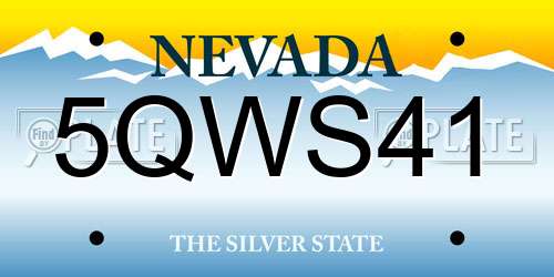 5QWS41 Nevada License Plate