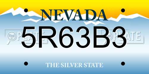 5R63B3 Nevada License Plate