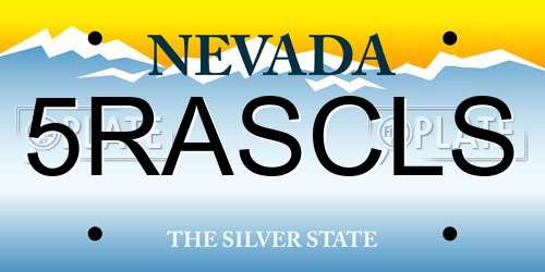 5RASCLS Nevada License Plate