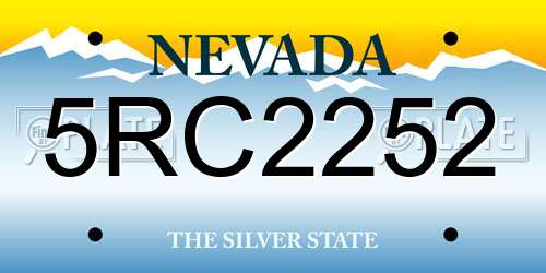 5RC2252 Nevada License Plate