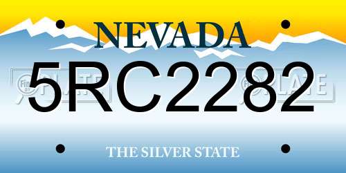5RC2282 Nevada License Plate