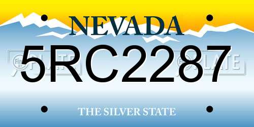 5RC2287 Nevada License Plate