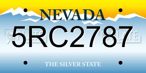 5RC2787 Nevada License Plate