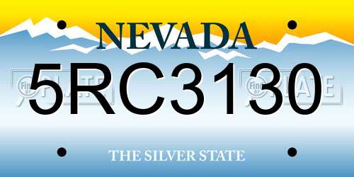 5RC3130 Nevada License Plate