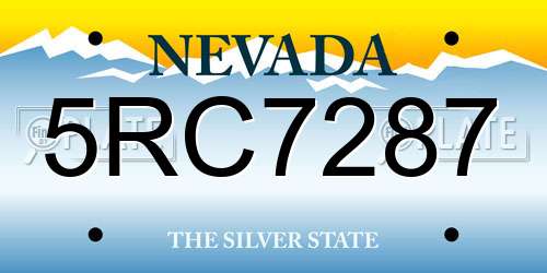 5RC7287 Nevada License Plate