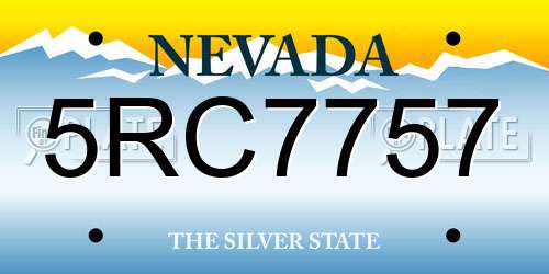 5RC7757 Nevada License Plate