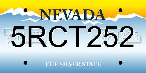 5RCT252 Nevada License Plate