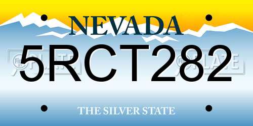 5RCT282 Nevada License Plate