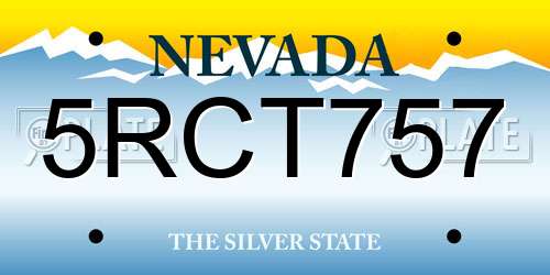 5RCT757 Nevada License Plate
