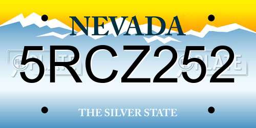 5RCZ252 Nevada License Plate