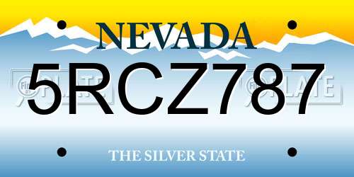 5RCZ787 Nevada License Plate