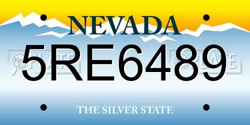 5RE6489 Nevada License Plate