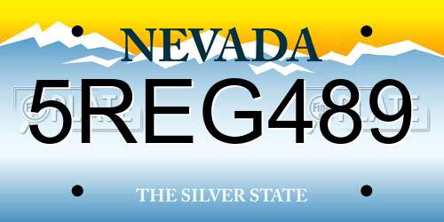 5REG489 Nevada License Plate