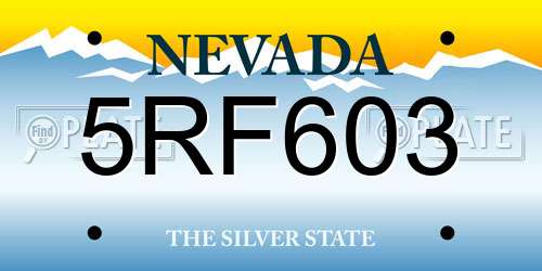 5RF603 Nevada License Plate