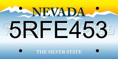 5RFE453 Nevada License Plate