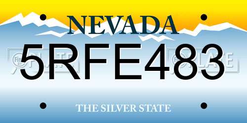 5RFE483 Nevada License Plate