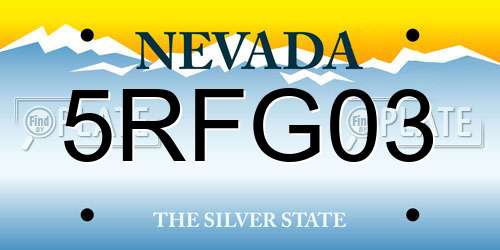 5RFG03 Nevada License Plate
