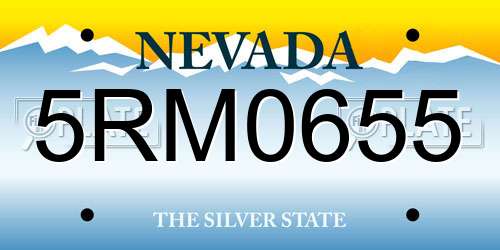5RM0655 Nevada License Plate