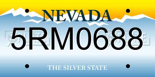 5RM0688 Nevada License Plate