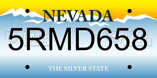 5RMD658 Nevada License Plate