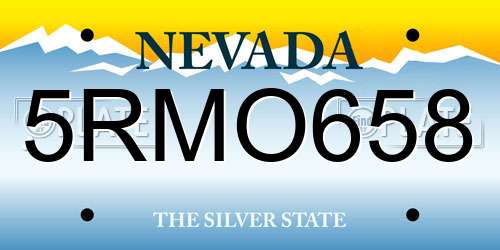 5RMO658 Nevada License Plate