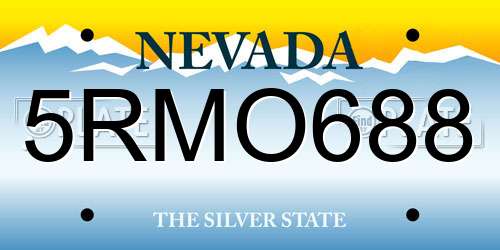 5RMO688 Nevada License Plate