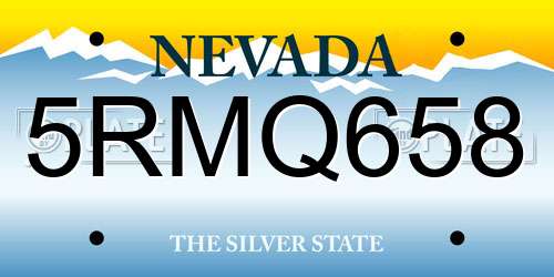 5RMQ658 Nevada License Plate